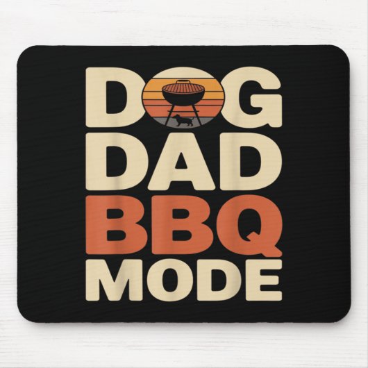 Hond Vader Bbq Modus Grappig Achtertuin Grillen Muismat (Voorkant)