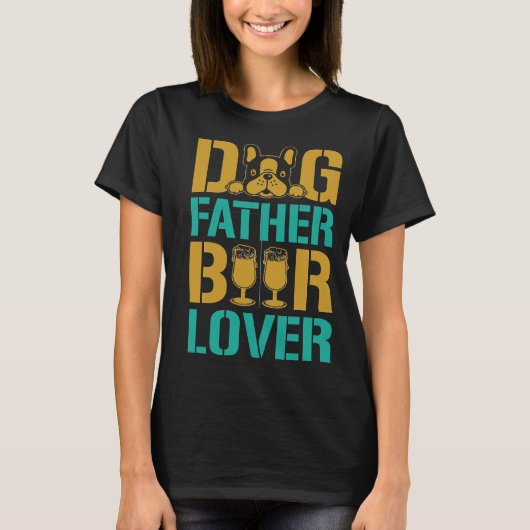 Hond Vader Bierliefhebber T-shirt (Voorkant)
