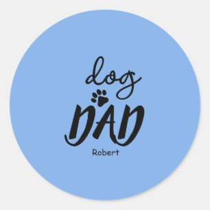 Hond Vader cadeau met eigen naam Ronde Sticker