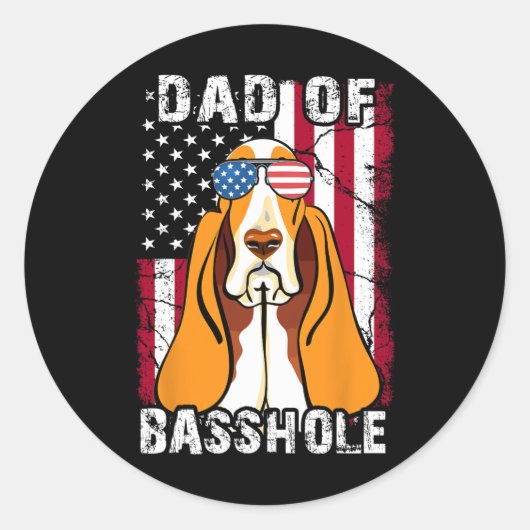Hond Vader Dag Cadeau Vader Van Bhole Hond 4e Van Ronde Sticker (Voorkant)
