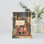 Hond vader en zijn hond briefkaart (Staand voorkant)