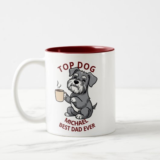 Hond Vader Naam Mok - Vaderdag Tweetonig Cadeau (Links)