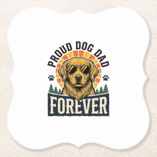 Hond Vader Shirt Vintage Goud Retriever Retro Ontw Kartonnen Onderzetters