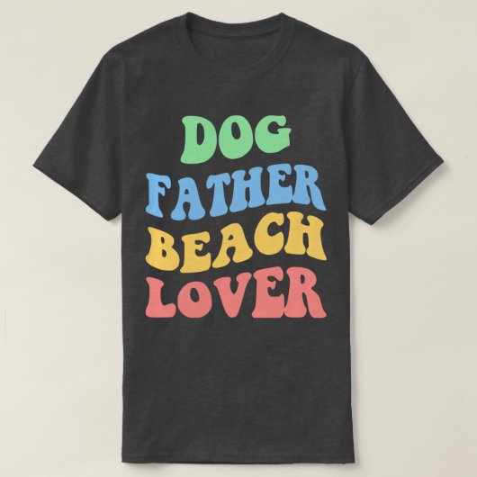 Hond Vader Strandliefhebber IV T-shirt (Design voorkant)