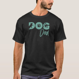 Hond Vader T-shirt - Turquoise - Silhouet van een