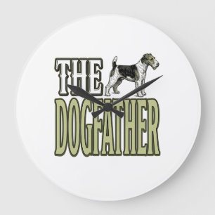 Hond Vader Terrier Vintage Gravure Shirt Ontwerp_ Grote Klok