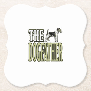 Hond Vader Terrier Vintage Gravure Shirt Ontwerp_ Kartonnen Onderzetters
