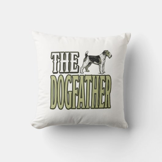 Hond Vader Terrier Vintage Gravure Shirt Ontwerp_ Kussen (Voorkant)