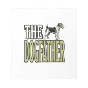 Hond Vader Terrier Vintage Gravure Shirt Ontwerp_ Notitieblok