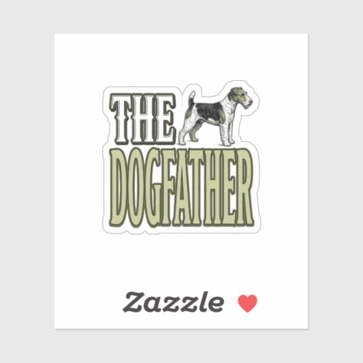 Hond Vader Terrier Vintage Gravure Shirt Ontwerp_ Sticker (Vel)