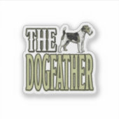 Hond Vader Terrier Vintage Gravure Shirt Ontwerp_ Sticker (Voorkant)