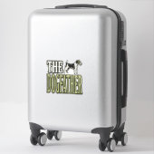 Hond Vader Terrier Vintage Gravure Shirt Ontwerp_ Sticker (Koffer)