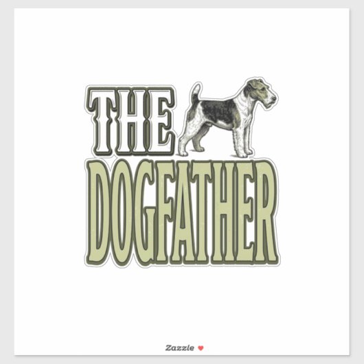 Hond Vader Terrier Vintage Gravure Shirt Ontwerp_ Sticker (Vel)