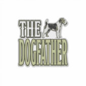 Hond Vader Terrier Vintage Gravure Shirt Ontwerp_ Sticker (Voorkant)