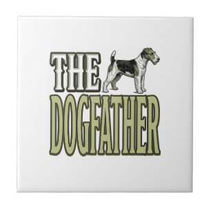 Hond Vader Terrier Vintage Gravure Shirt Ontwerp_ Tegeltje