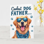 Hond Vader Turquoise Bandana Kaart (Gele Bloem)
