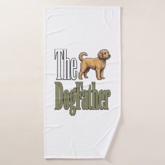 Hond Vader Vintage Gravure Hond Liefhebber Design_ Badhanddoek