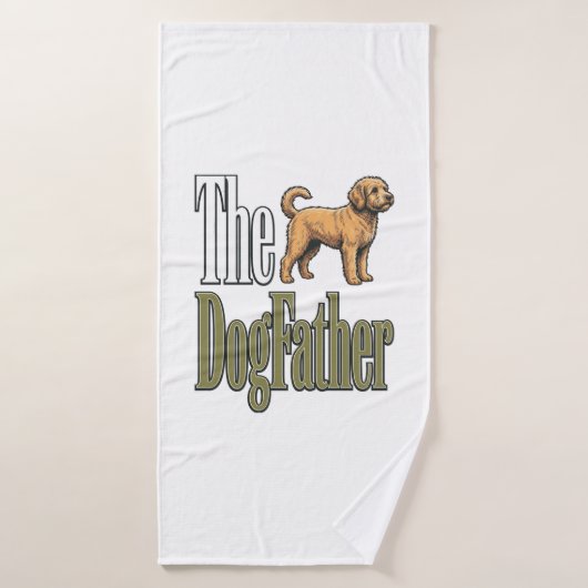 Hond Vader Vintage Gravure Hond Liefhebber Design_ Badhanddoek (Badhanddoek)