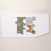Hond Vader Vintage Gravure Hond Liefhebber Design_ Badhanddoek (Badhanddoek)