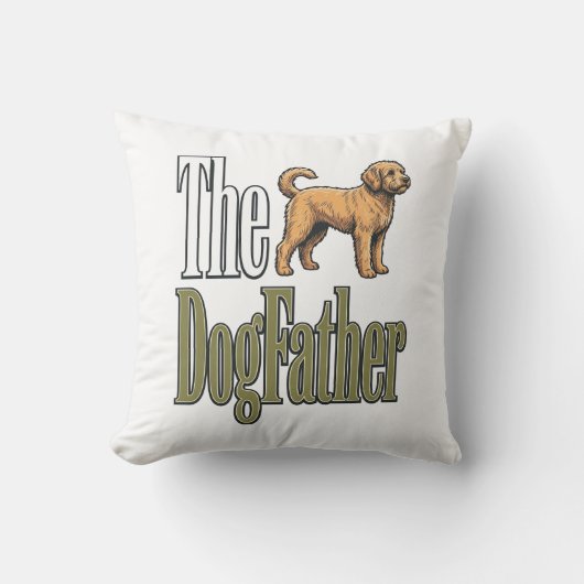 Hond Vader Vintage Gravure Hond Liefhebber Design_ Kussen (Voorkant)