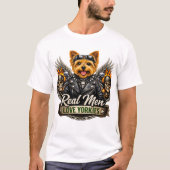Hond Vader Yorkie Biker T-shirt (Voorkant)