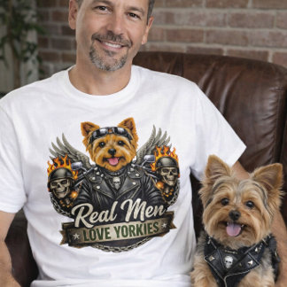 Hond Vader Yorkie Biker T-shirt