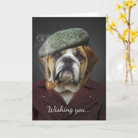 Hond Vaderdag Kaart (Gele Bloem)