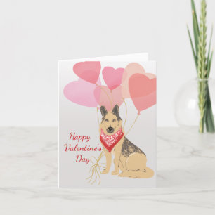 Hond Valentijn Kaart van Duitse herder ballonnen