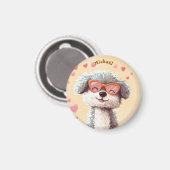 Hond Valentijnsdag Hart Badge Kinderen School Magneet (Voorkant / Achterkant)