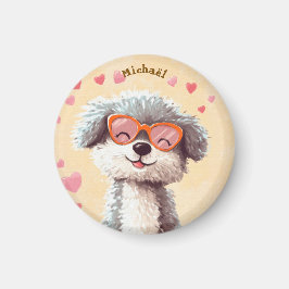 Hond Valentijnsdag Hart Badge Kinderen School Magneet