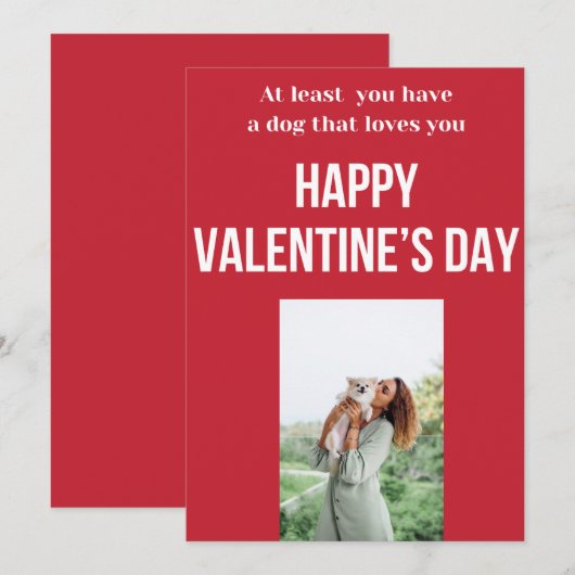 Hond Valentijnsdag Kaarten Funny Gift Vakantie Kaa (Voorkant / Achterkant)