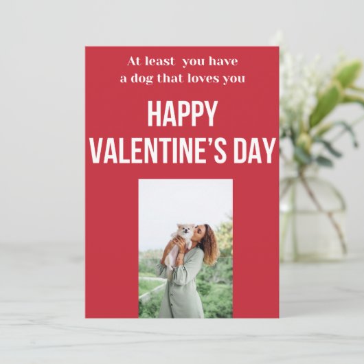 Hond Valentijnsdag Kaarten Funny Gift Vakantie Kaa (Staand voorkant)