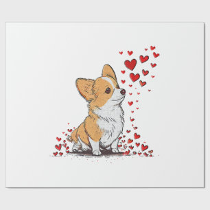 Hond Valentijnsdag Schattige Corgi Valentijnsdag Cadeaupapier