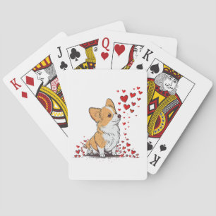 Hond Valentijnsdag Schattige Corgi Valentijnsdag Pokerkaarten