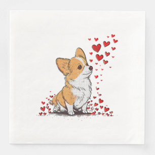Hond Valentijnsdag Schattige Corgi Valentijnsdag Servet