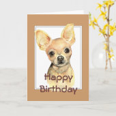 Hond van Chihuahua van de Waterverf van de Kaart (Gele Bloem)