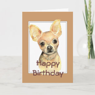 Hond van Chihuahua van de Waterverf van de Kaart