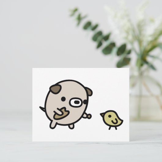 hond van de hond briefkaart (Staand voorkant)