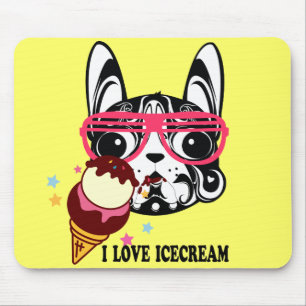 hond van de hond icecream sunglass mousepad muismat
