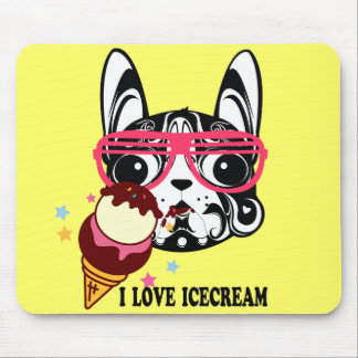hond van de hond icecream sunglass mousepad muismat