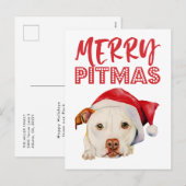 Hond | van de Stier van de Kuil van de Kerstman Feestdagenkaart (Voorkant / Achterkant)