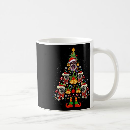 Hond van Duitse Herder Sinterklaas Hoed Kerstboom  Koffiemok (Rechts)