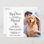 Hond Van Eer Budget Bruiloft Save The Date Postkaa (Voorkant / Achterkant)