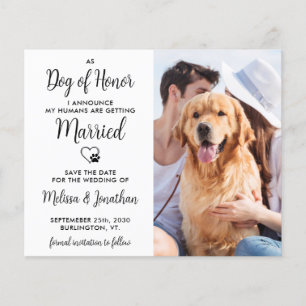Hond Van Eer Budget Bruiloft Save The Date Postkaa