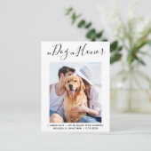 Hond van Eer Net Getrouwd Hondenbruiloft Aankondigingskaart (Staand voorkant)