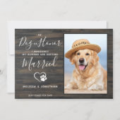 Hond Van Eer Rustieke Foto Huisdier Trouw Verlovin Aankondiging (Voorkant)