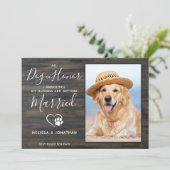 Hond van Eer Rustige Foto Huisdier Trouw Verloving Aankondiging (Staand voorkant)