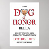 Hond van Eer Trouwkoekjesbar met Pet Photo Po Poster (Voorkant)