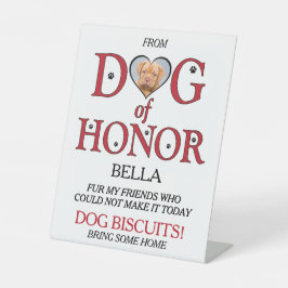 Hond van Eer Trouwkoekjesbar met Pet Photo Reclamebord Met Voetstuk