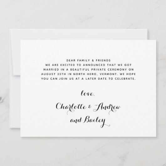 Hond van eerlijkheid gewoon huwelijksaankondiging save the date (Achterkant)